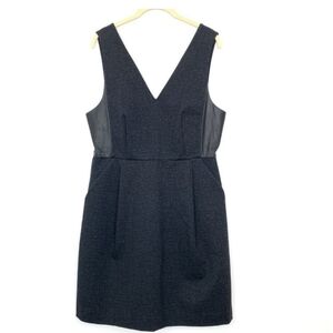 Madewell GRAY Ponte Knit Sheath Dress leather panel Jumper sz 4 Career